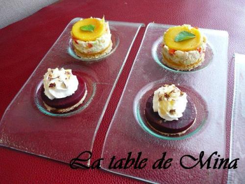 Languettes de mangue au crabe et toasts de betterave, chèvre, miel et noisettes de Mamina13 | Photo de Mamina13