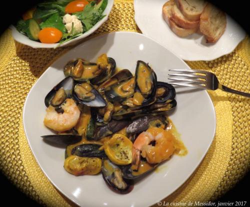 Moules au cari et aux légumes grillés, prise 2 + de Messidor | Photo de Messidor