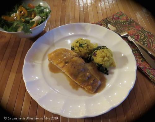 Pavé de saumon moutarde et confiture de mangue de Messidor | Photo de Messidor