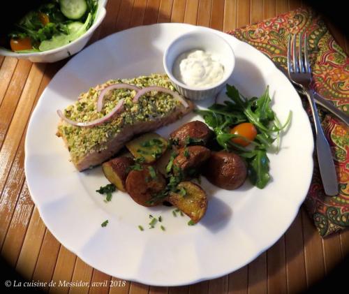 Pavés de saumon en croûte de pistaches de Messidor | Photo de Messidor