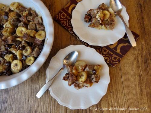 Pouding au pain, aux bananes et au chocolat de Messidor | Photo de Messidor