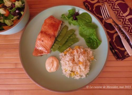 Saumon teriyaki laqué et mayo pimentée + de Messidor | Photo de Messidor