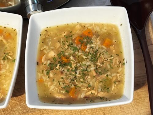 Soupe à la dinde et au riz à l'instant pot | Photo de Mireille