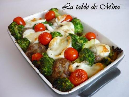 Tian de legumes aux boulettes de boeuf et mozzarella de Mamina13 | Photo de Mamina13