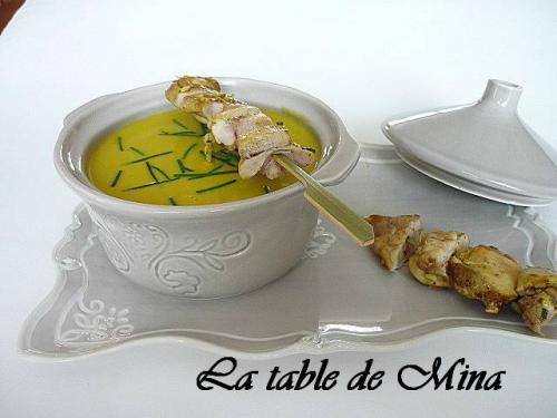 Veloutée aux courgettes et brochette poulet de Mamina13 | Photo de Mamina13